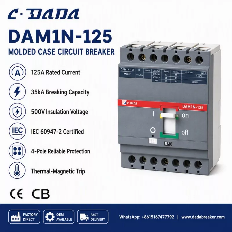Kuwonetsetsa Kugawika Kwakukulu Kwambiri: Njira ya C·DADA DAM1N-125 MCCB